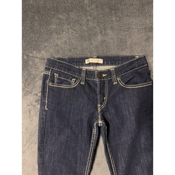 levi 524 Too SuperLow Straight size 7 S/C Embroidered Pockets Medium Wash - Picture 2 of 8